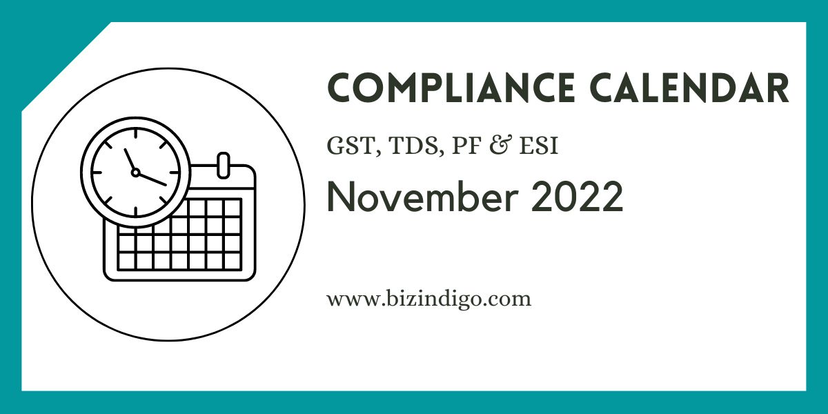 Tax Compliance Calendar November 2022