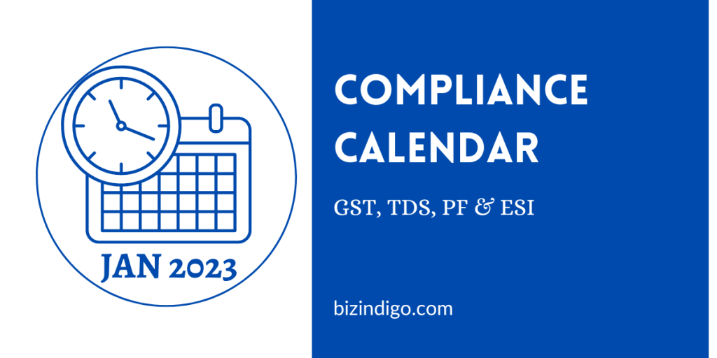Tax Compliance Calendar -Jan 2023