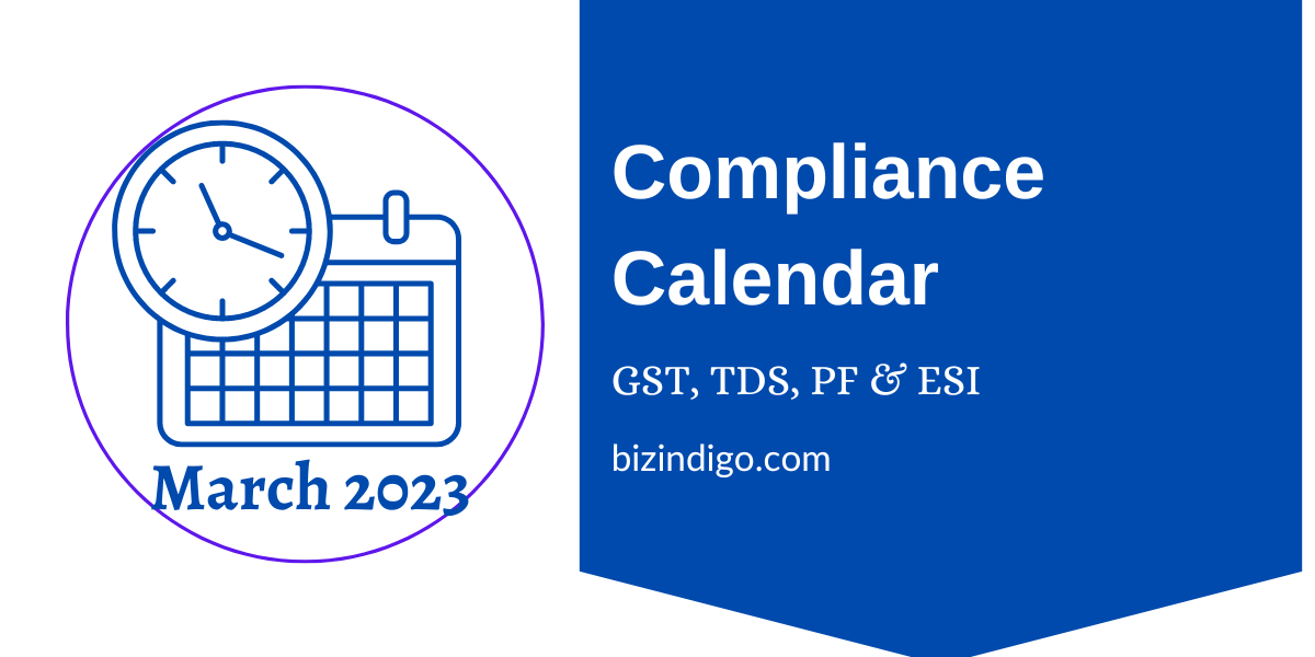 tax compliance calendar march 2023